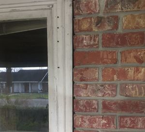 Close-up of abandoned building