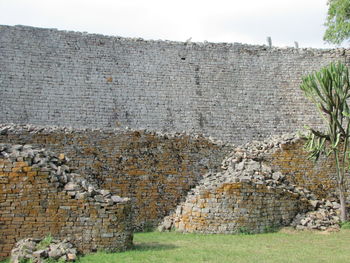 Stone wall of old building