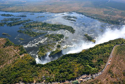 Aerial view of landscape against sky