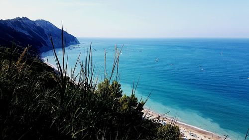 High angle view of sea against sky