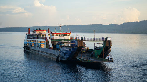 A ferry boat at gilimanuk harbor, bali, indonesia