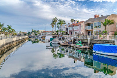 Reflection of buildings on water