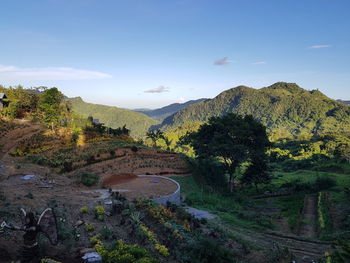 Scenic view of mountains against sky