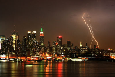 Illuminated cityscape at night