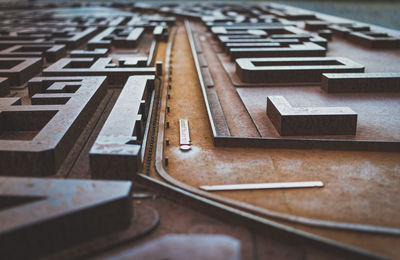 Full frame shot of old wooden table