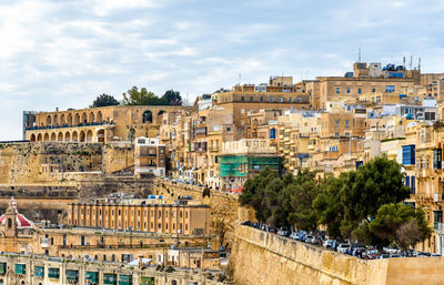 High angle view of townscape against sky