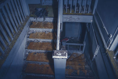 High angle view of staircase