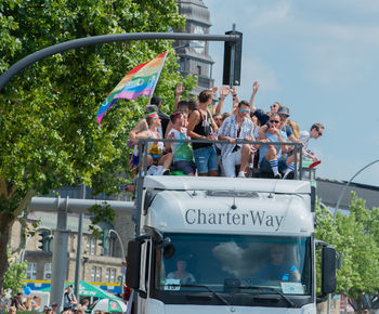 Group of people on the road