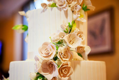 Close-up of flower bouquet on table