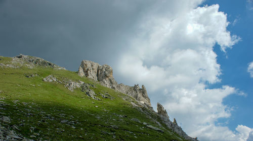 Low angle view of mountain against sky