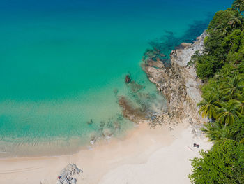 High angle view of beach