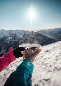 Drinking coffee in tatra mountains