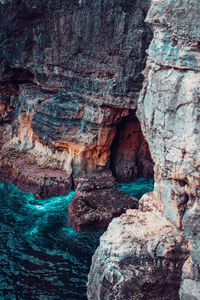 Rock formation in sea