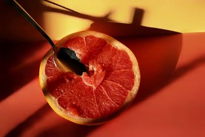 Close-up of grapefruit slices
