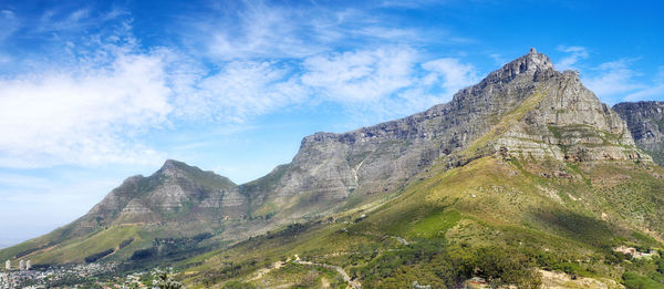 Scenic view of mountains against sky