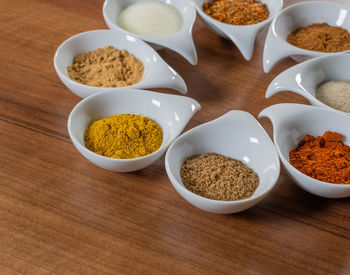 Close-up of food in bowls on table