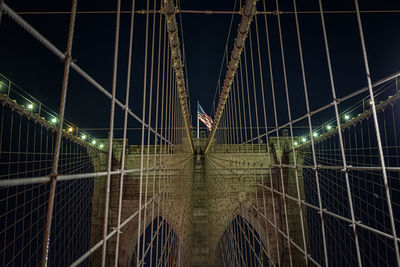 Low angle view of suspension bridge