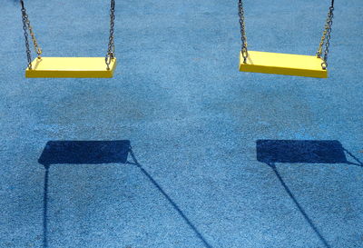 High angle view of swing in playground