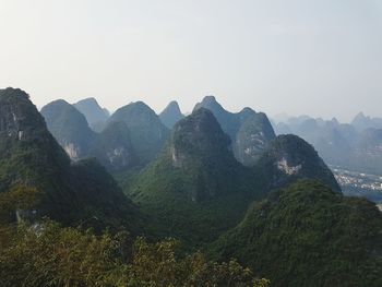 Scenic view of mountains against clear sky