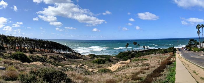 Panoramic view of beach against sky