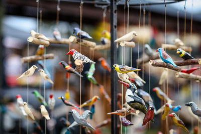 Hanging mobile with decorative birds