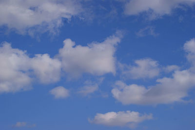 Low angle view of clouds in blue sky