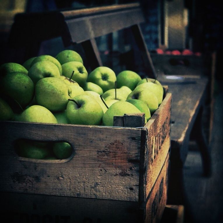 food and drink, freshness, green color, food, indoors, healthy eating, fruit, close-up, focus on foreground, wood - material, table, still life, selective focus, no people, day, leaf, wooden, green, vegetable, growth