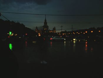 Illuminated street light at night