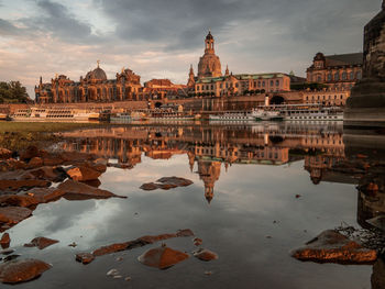 Reflection of building on water