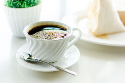 Close-up of coffee on table