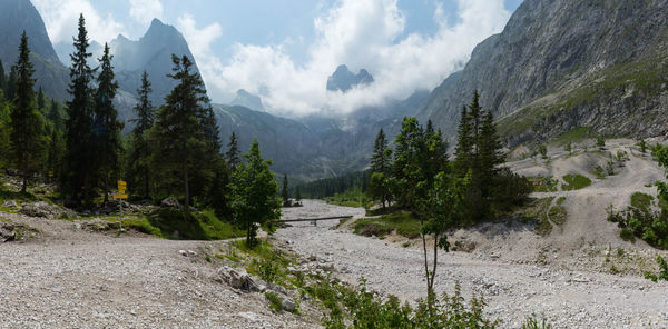 Panoramic view of mountains against sky