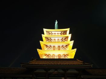 Low angle view of illuminated building