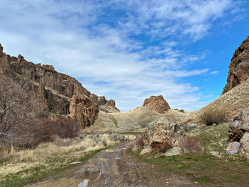 Scenic view of mountains against sky