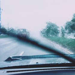 Close-up of wet car window