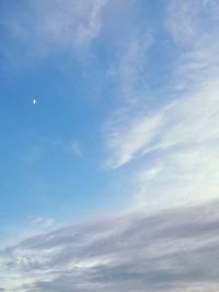 Low angle view of moon in sky