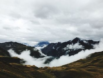 Scenic view of mountains against sky