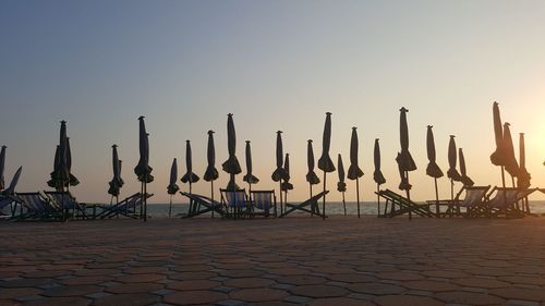 Panoramic shot of row against clear sky