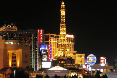 Illuminated city at night