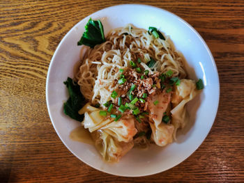 High angle view of meal served in plate