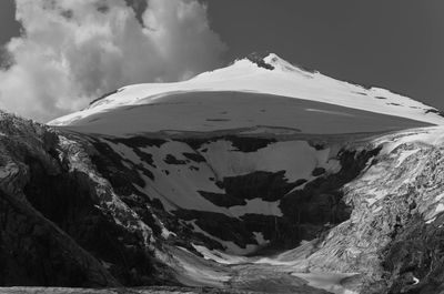 Pasterze glacier with johannisberg summit in austria