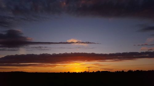 Silhouette landscape at sunset