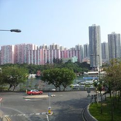 City street with buildings in background