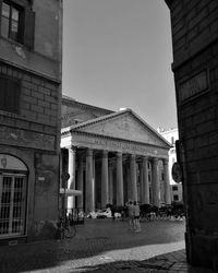 Group of people in front of building