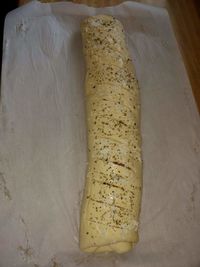 High angle view of bread on table