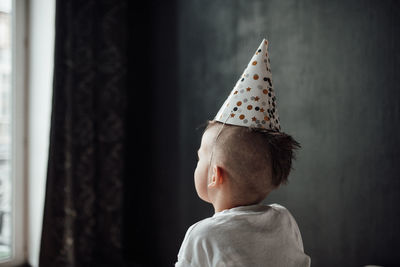 Portrait of boy looking away