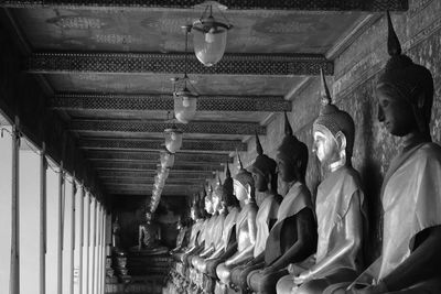 Low angle view of statues in building