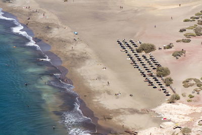 High angle view of beach