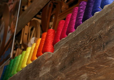 Close-up of multi colored pencils