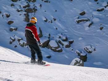 Snowboarder on a ski slope