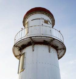 Low angle view of water tower against sky